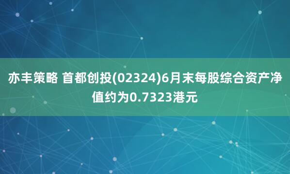 亦丰策略 首都创投(02324)6月末每股综合资产净值约为0.7323港元